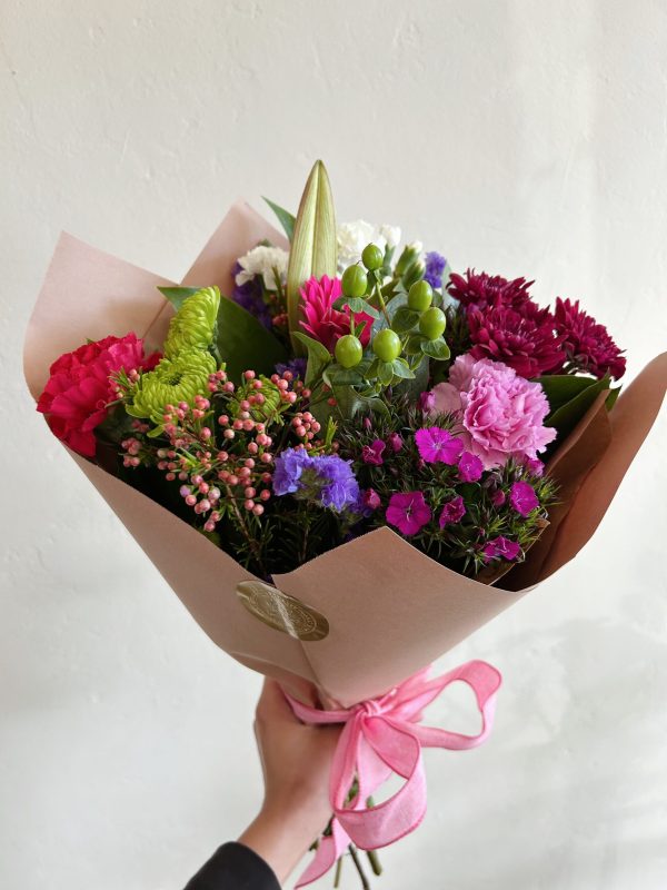 Seasonal Wrapped Bouquet + Vase